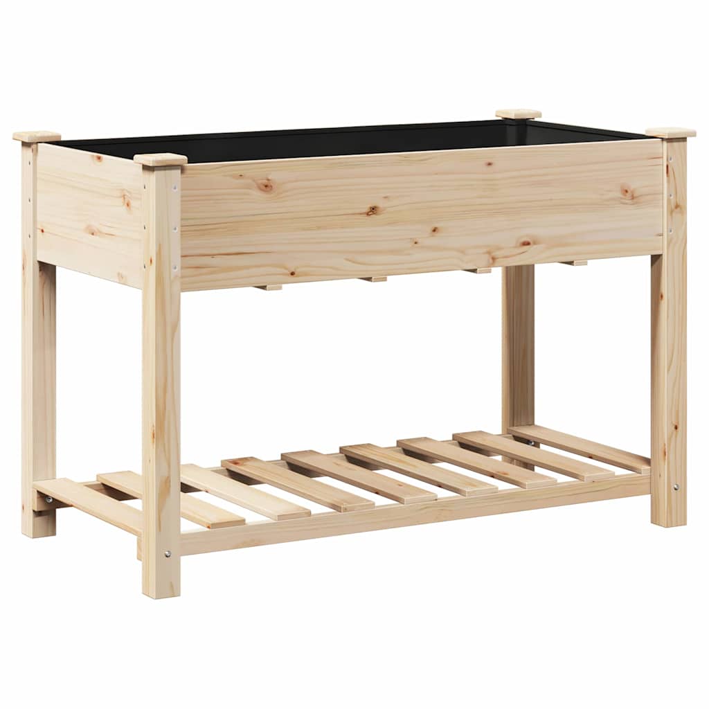 Vrtna saksija s policom Bež 115 x 59 x 76,5 cm Čvrsto drvo jele
