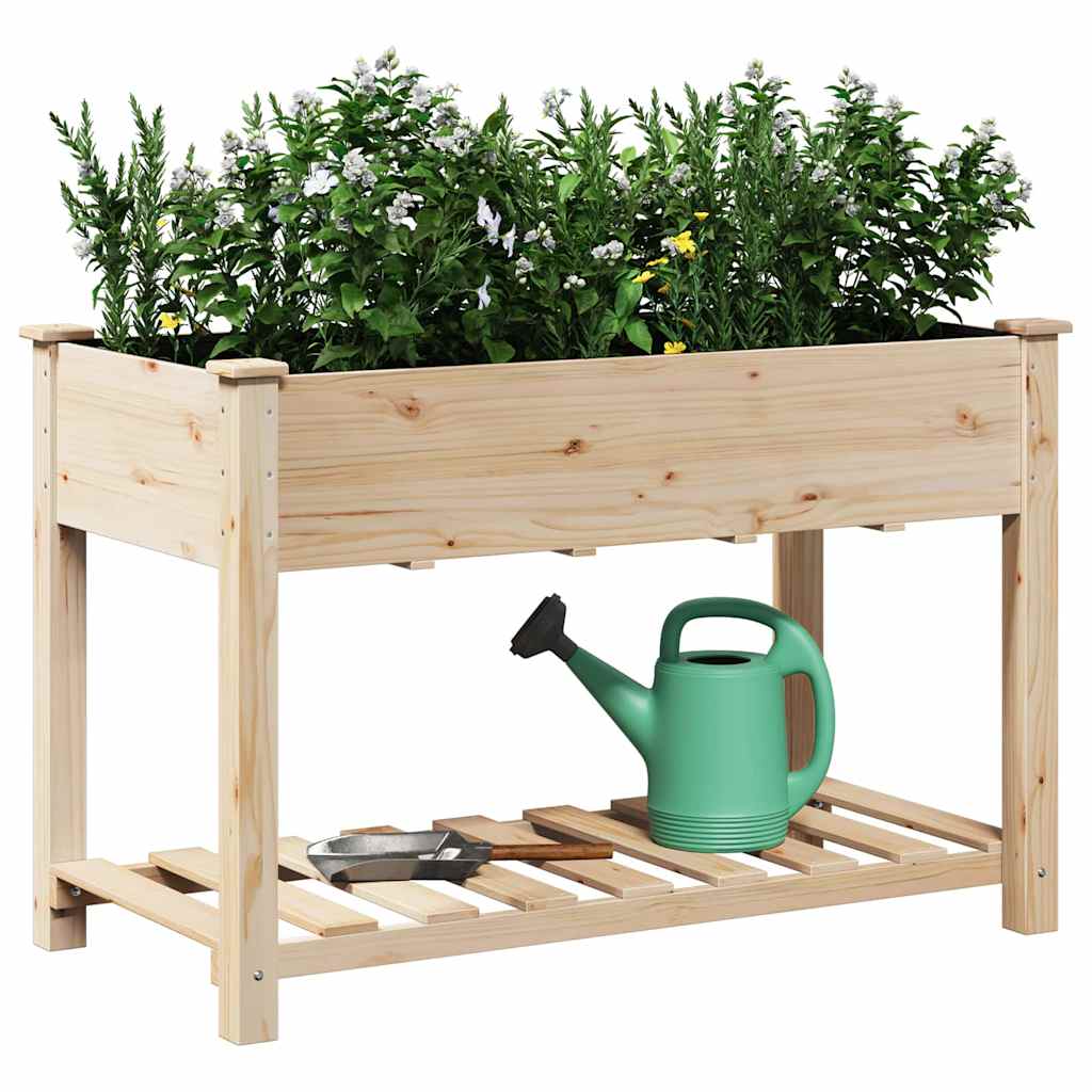 Vrtna saksija s policom Bež 115 x 59 x 76,5 cm Čvrsto drvo jele