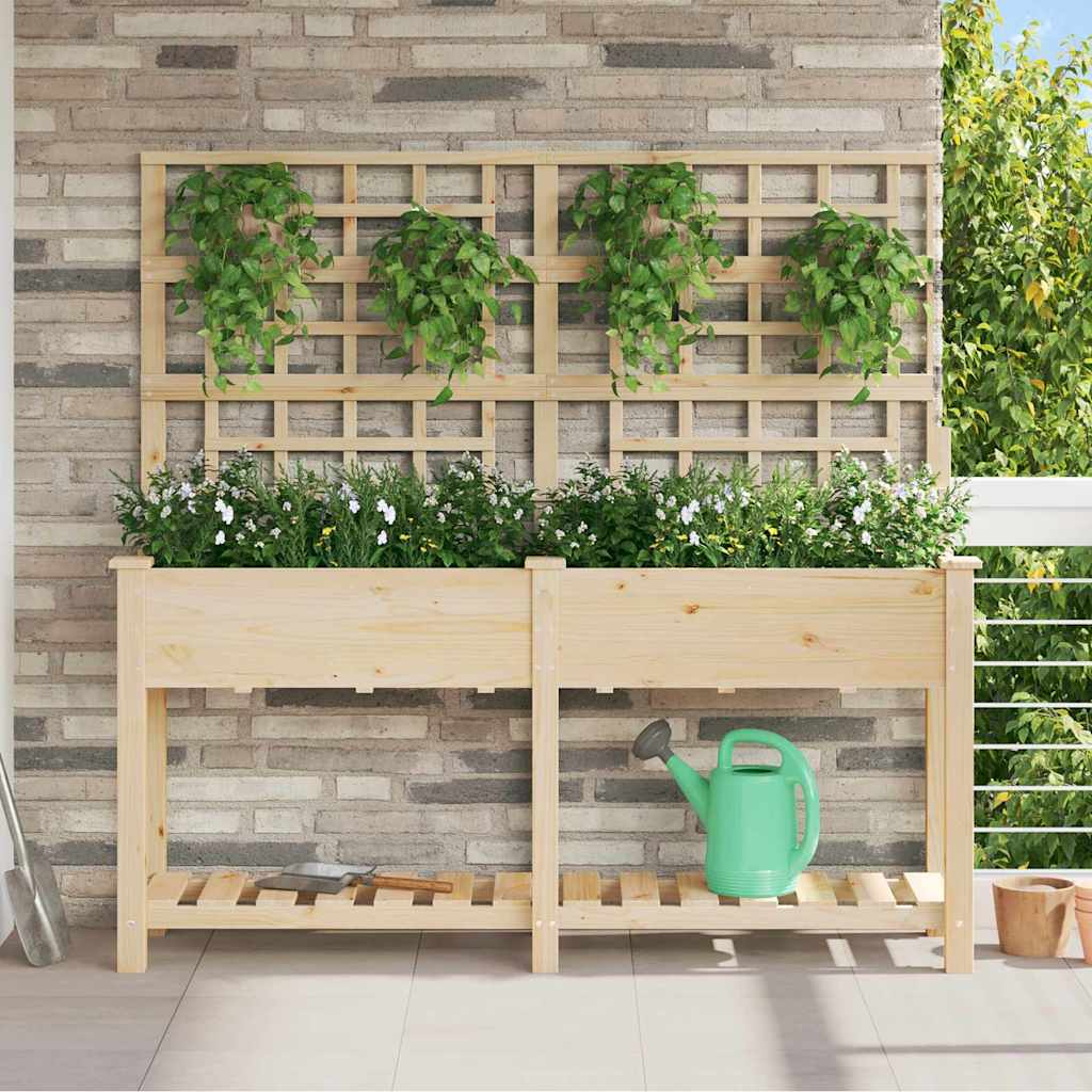 Vrtna saksija Bež 161 x 46 x 152,5 cm Čvrsto drvo jele