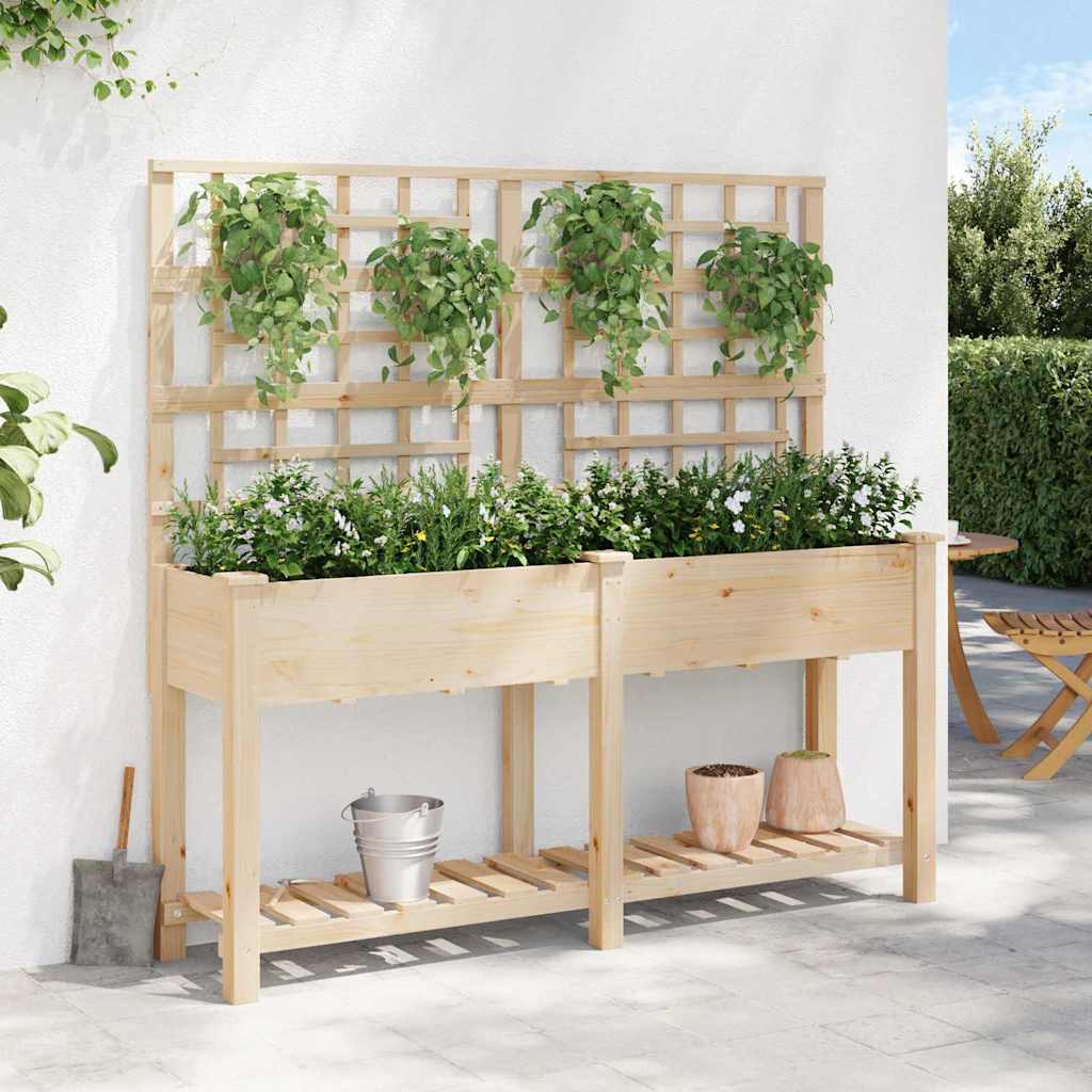 Vrtna saksija Bež 161 x 46 x 152,5 cm Čvrsto drvo jele