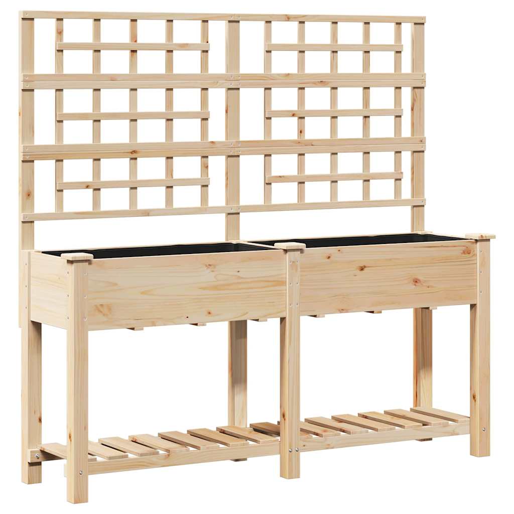 Vrtna saksija Bež 161 x 46 x 152,5 cm Čvrsto drvo jele