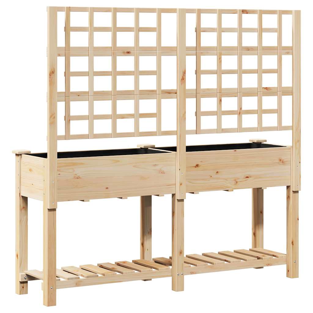 Vrtna saksija Bež 161 x 46 x 152,5 cm Čvrsto drvo jele