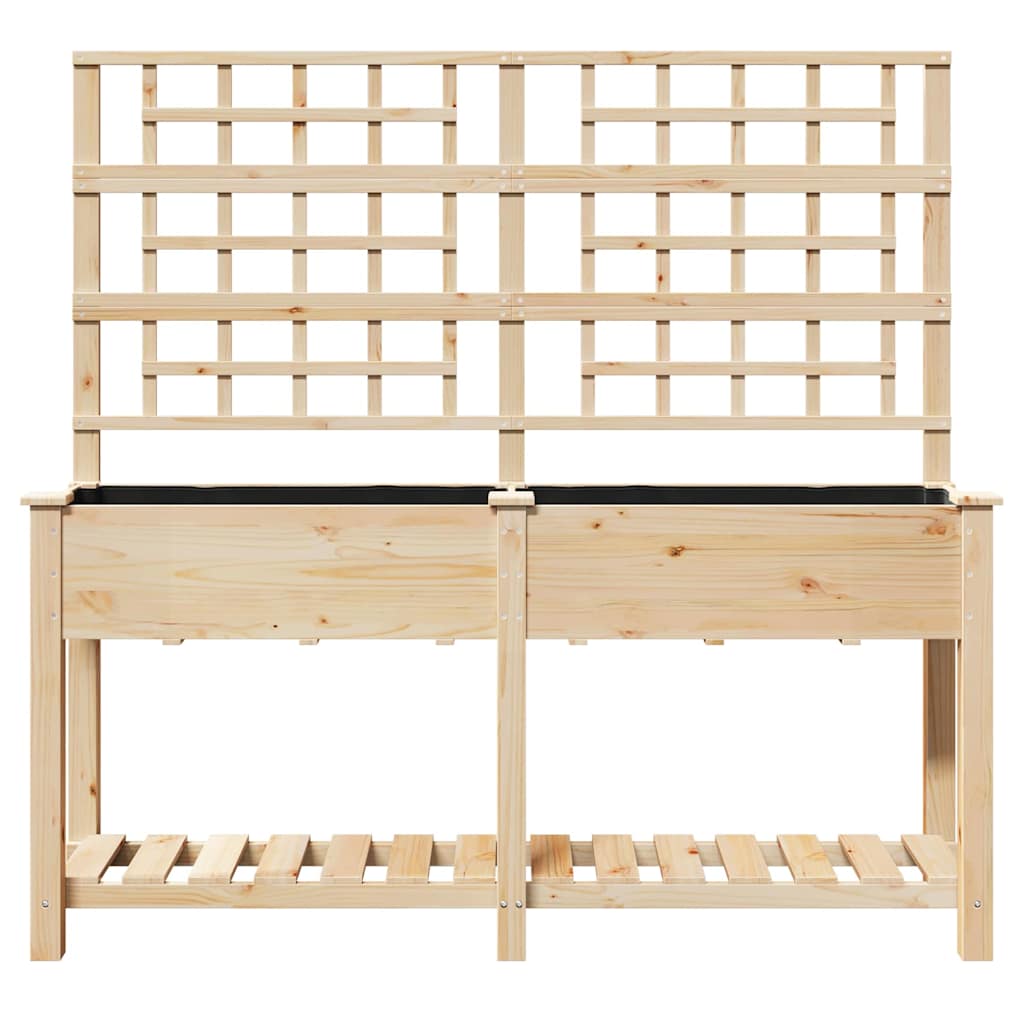 Vrtna saksija Bež 161 x 46 x 152,5 cm Čvrsto drvo jele