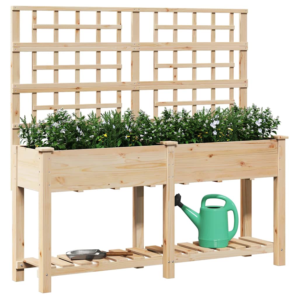 Vrtna saksija Bež 161 x 46 x 152,5 cm Čvrsto drvo jele