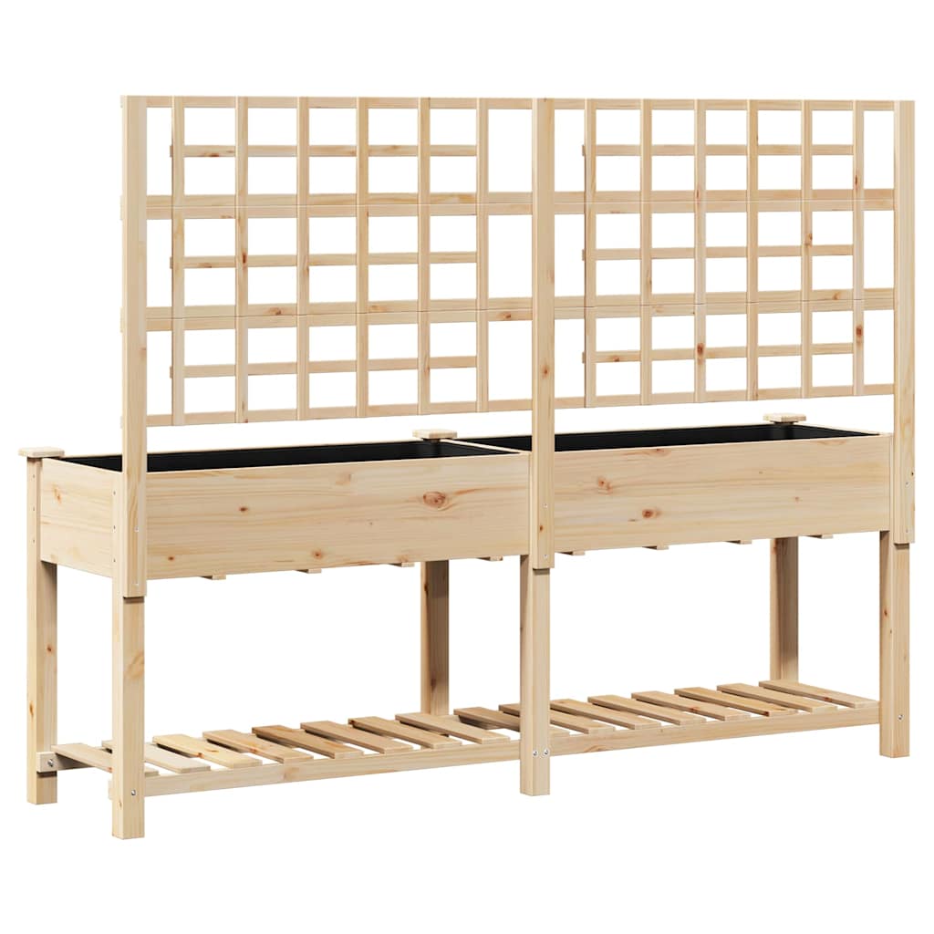 Vrtna saksija Bež 203,5 x 54 x 152,5 cm Čvrsto drvo jele