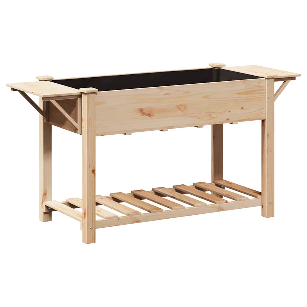 Vrtna saksija s policom Bež 155 x 59 x 76,5 cm Čvrsto drvo jele