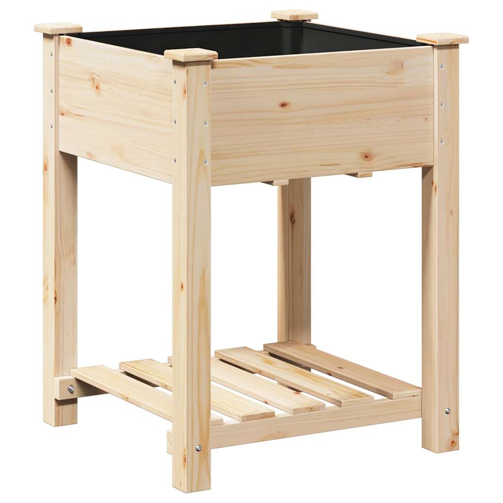 Vrtna saksija Bež 60,5 x 60 x 76,5 cm Čvrsto drvo jele