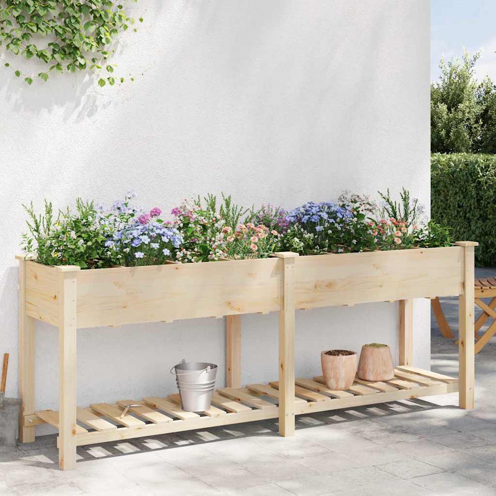 Vrtna saksija Bež 203,5 x 53 x 76,5 cm Čvrsto drvo jele