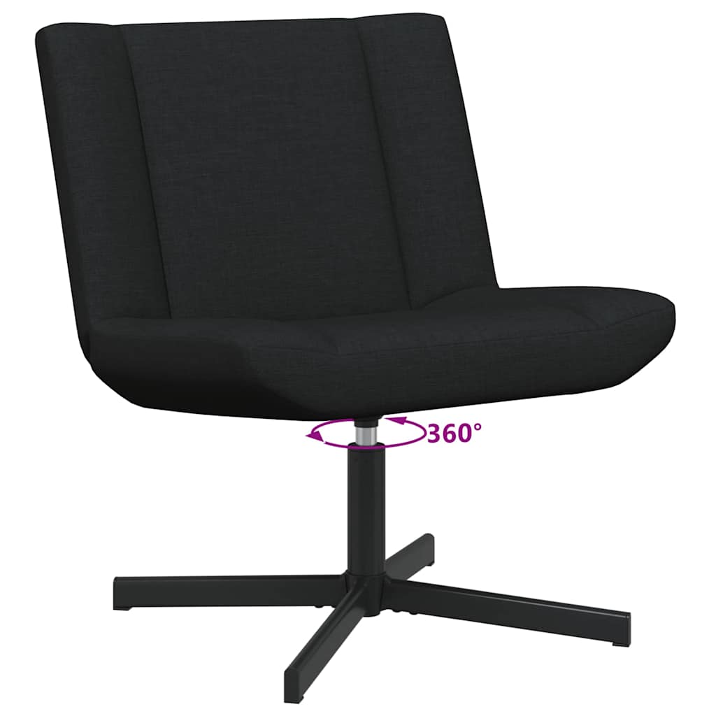 Stolica na kotačiće Crna 63 x 75 x 76 cm tkanina