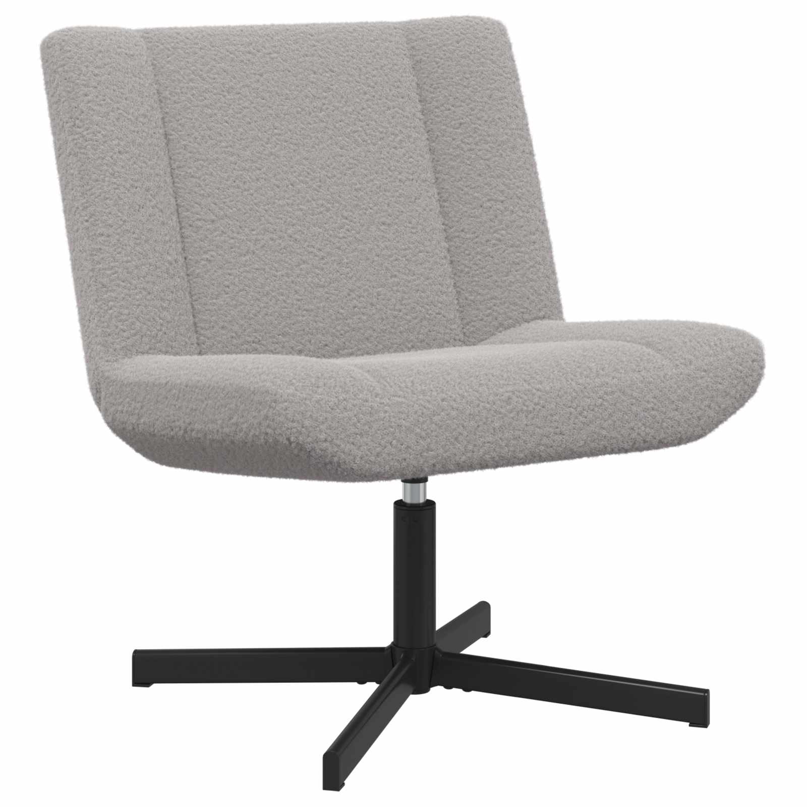 Stolica na kotačiće Svijetlo siva 63 x 75 x 76 cm Janjeća koža