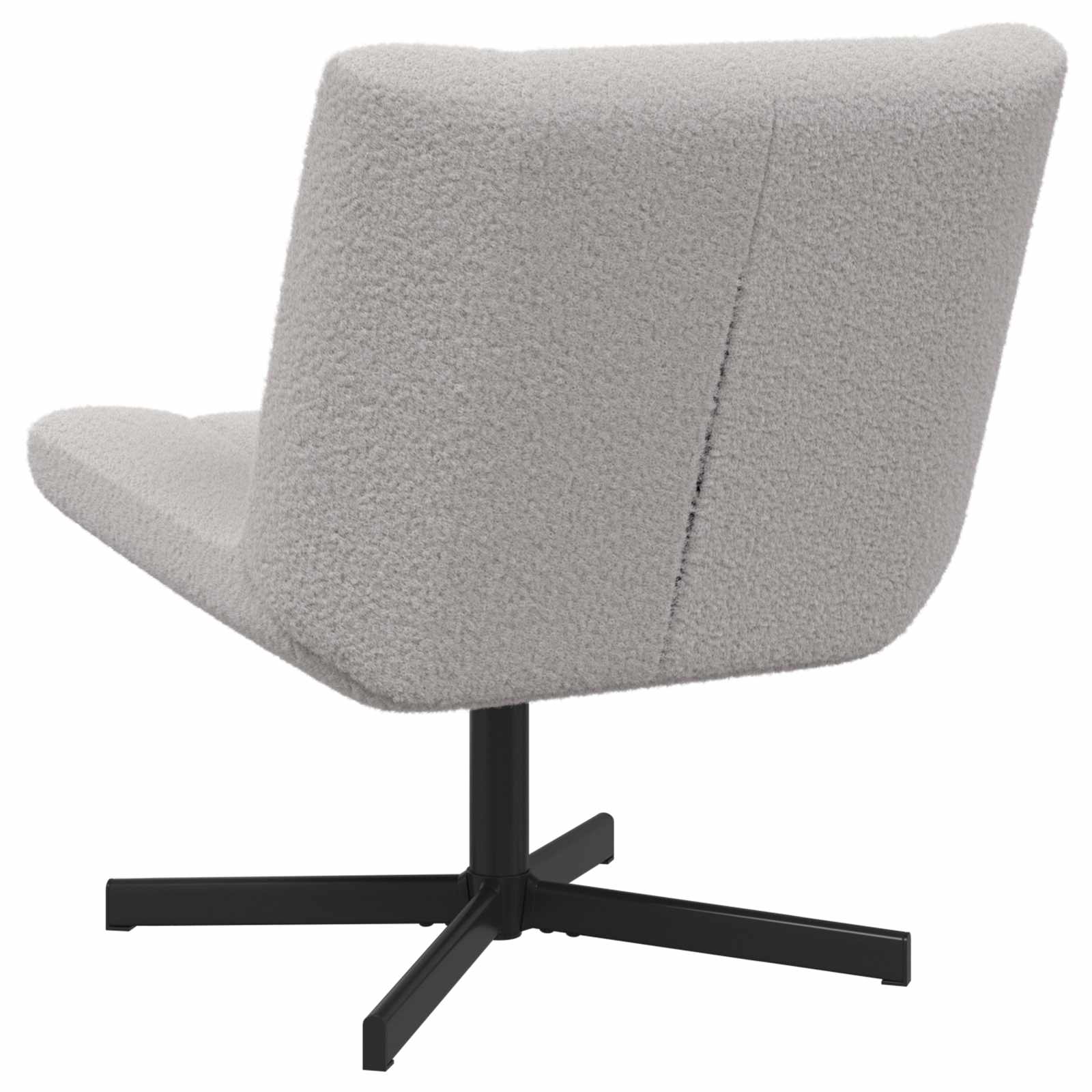 Stolica na kotačiće Svijetlo siva 63 x 75 x 76 cm Janjeća koža