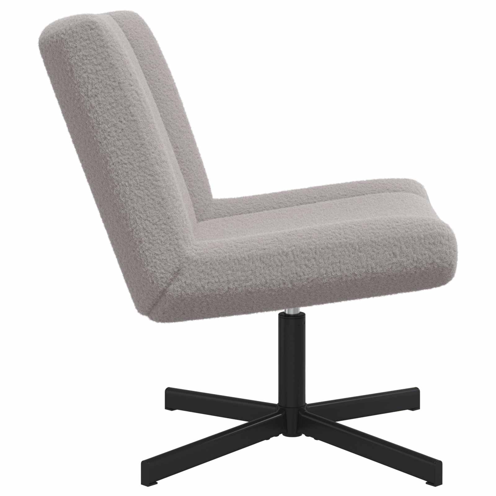 Stolica na kotačiće Svijetlo siva 63 x 75 x 76 cm Janjeća koža