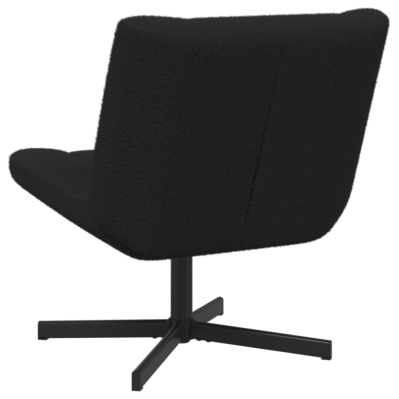Stolica na kotačiće Crna 63 x 75 x 76 cm Janjeća koža
