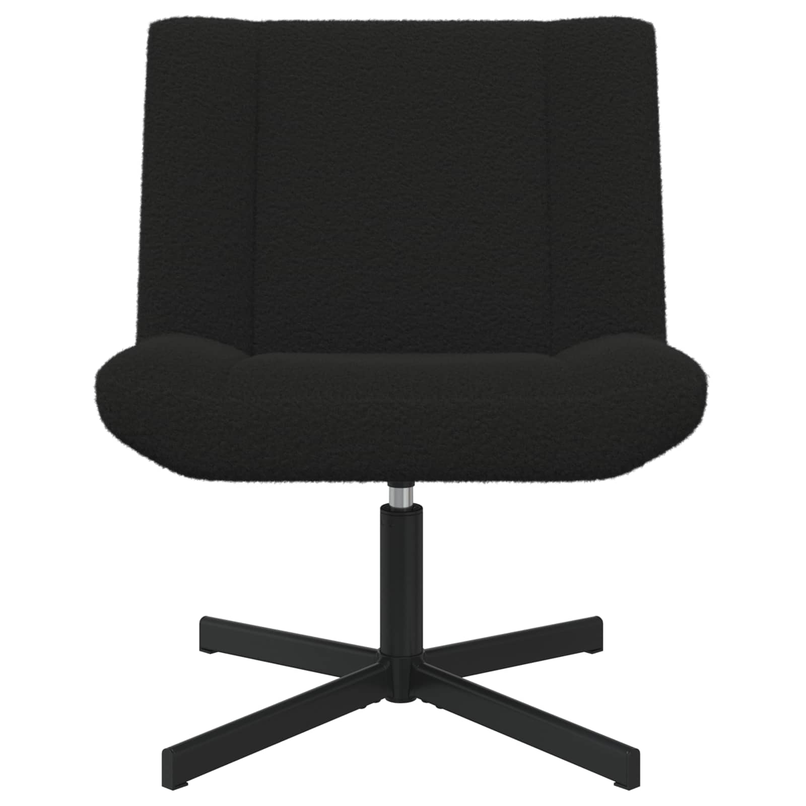 Stolica na kotačiće Crna 63 x 75 x 76 cm Janjeća koža