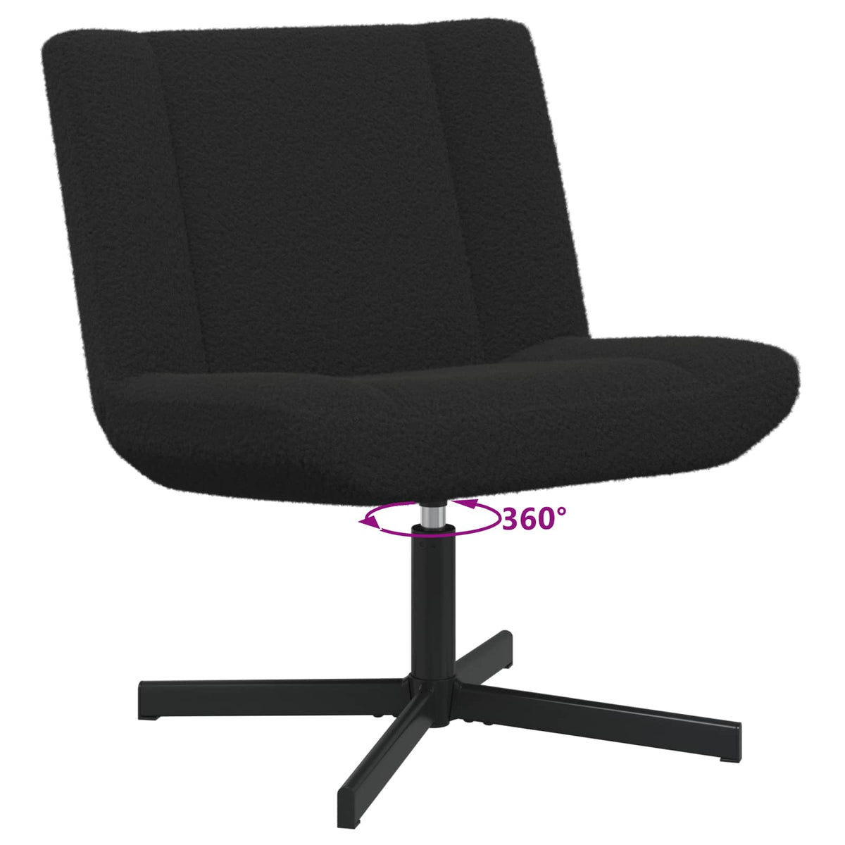 Stolica na kotačiće Crna 63 x 75 x 76 cm Janjeća koža