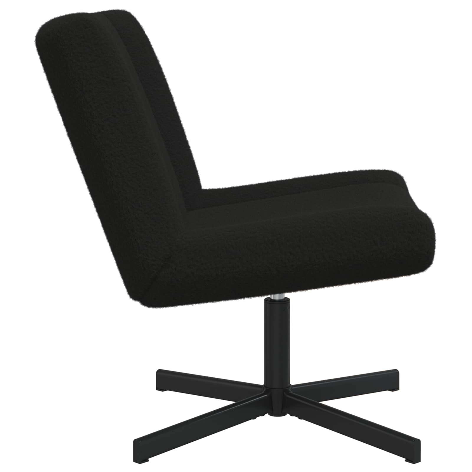 Stolica na kotačiće Crna 63 x 75 x 76 cm Janjeća koža