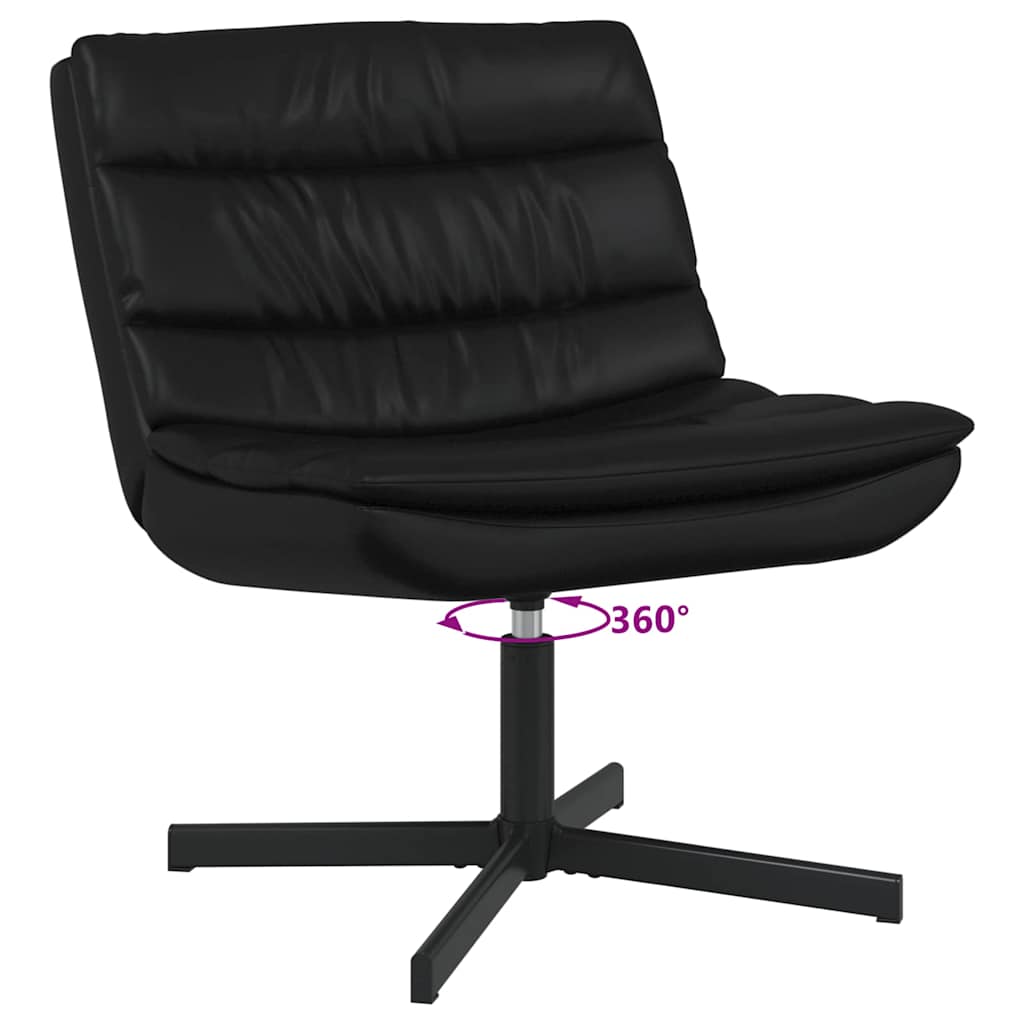 Stolica na kotačiće Crna 63 x 75 x 76 cm PU