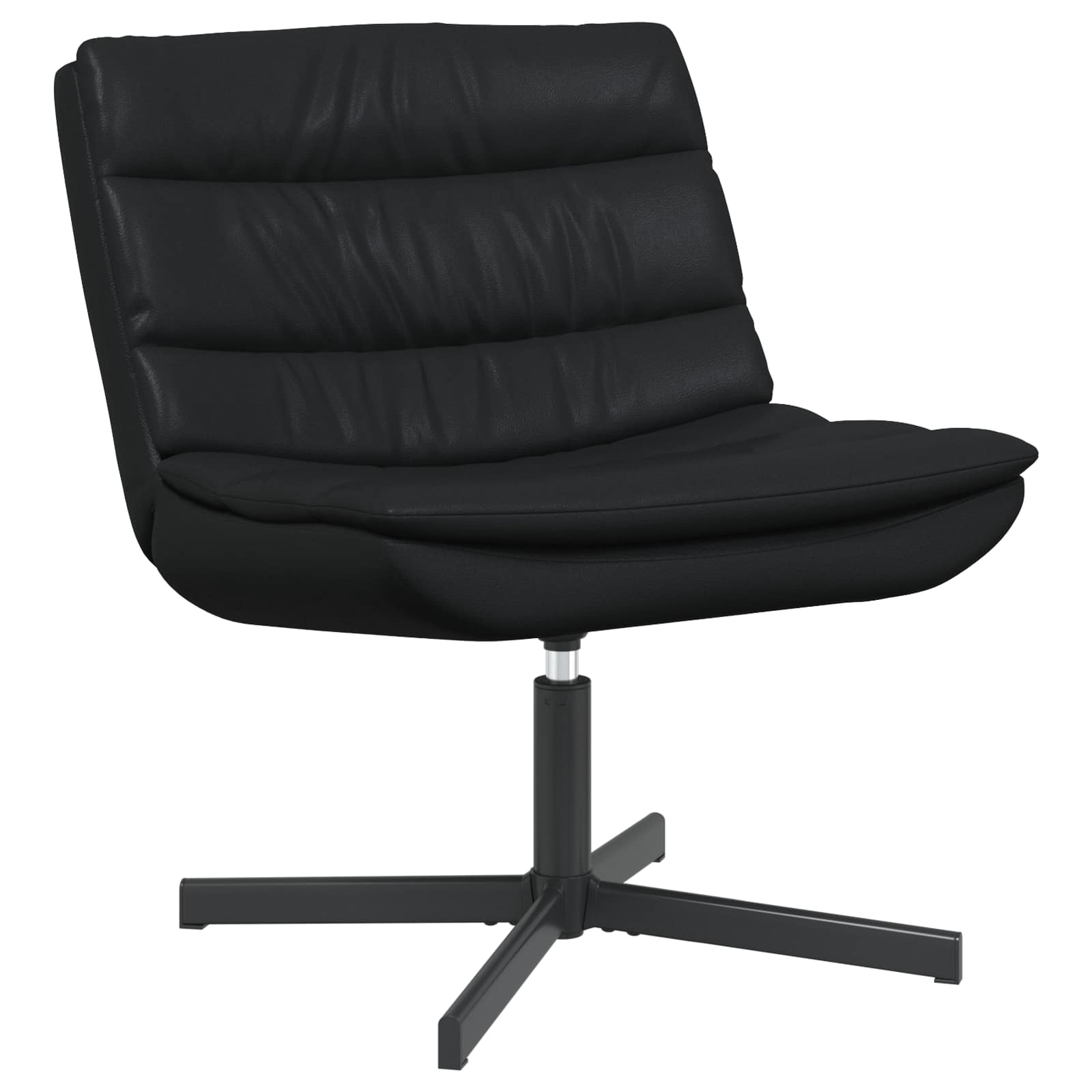 Stolica na kotačiće Crna 63 x 75 x 76 cm Sjajni PU