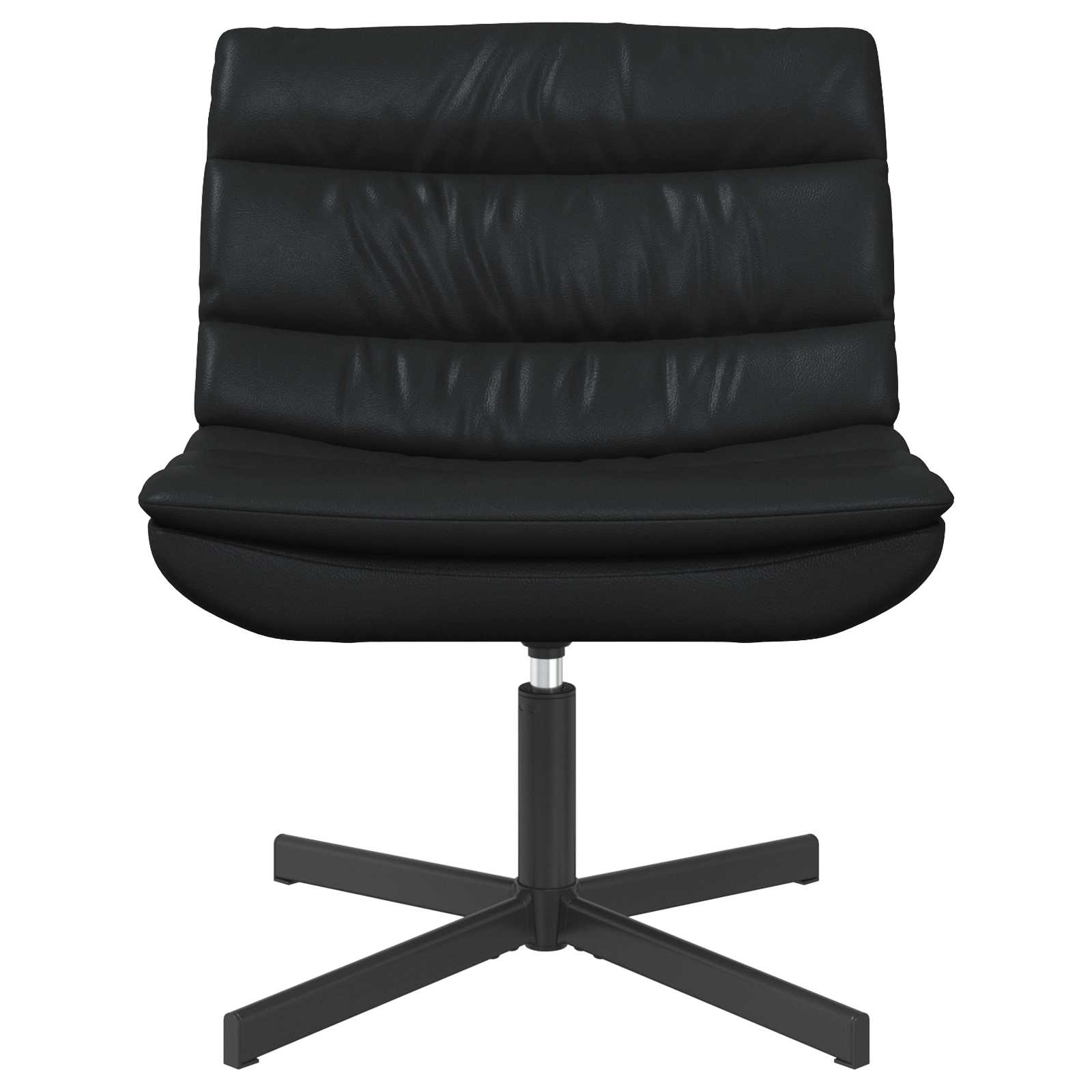Stolica na kotačiće Crna 63 x 75 x 76 cm Sjajni PU