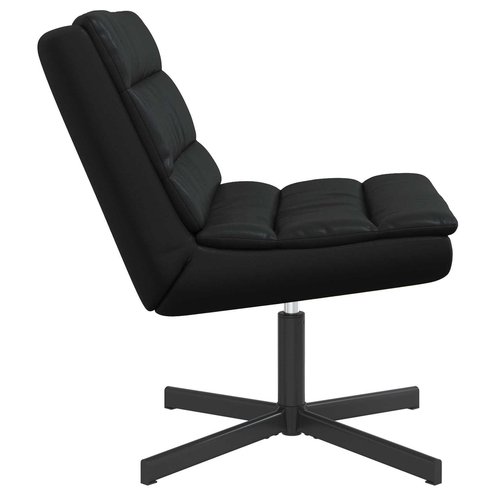 Stolica na kotačiće Crna 63 x 75 x 76 cm Sjajni PU