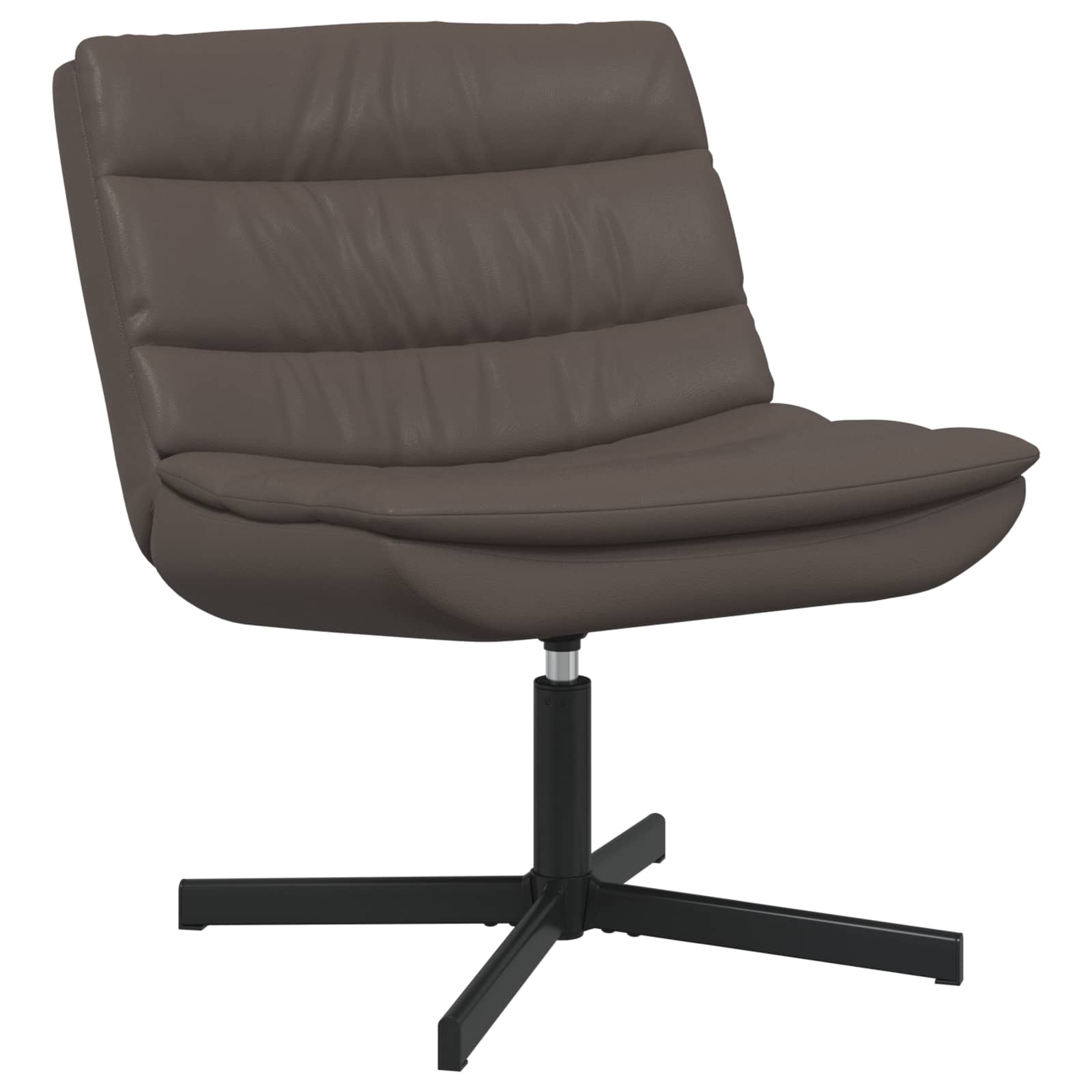 Stolica na kotačiće Smeđa 63 x 75 x 76 cm Sjajni PU