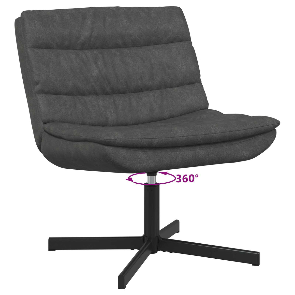 Stolica na kotačiće Crna 63 x 75 x 76 cm Antikni PU
