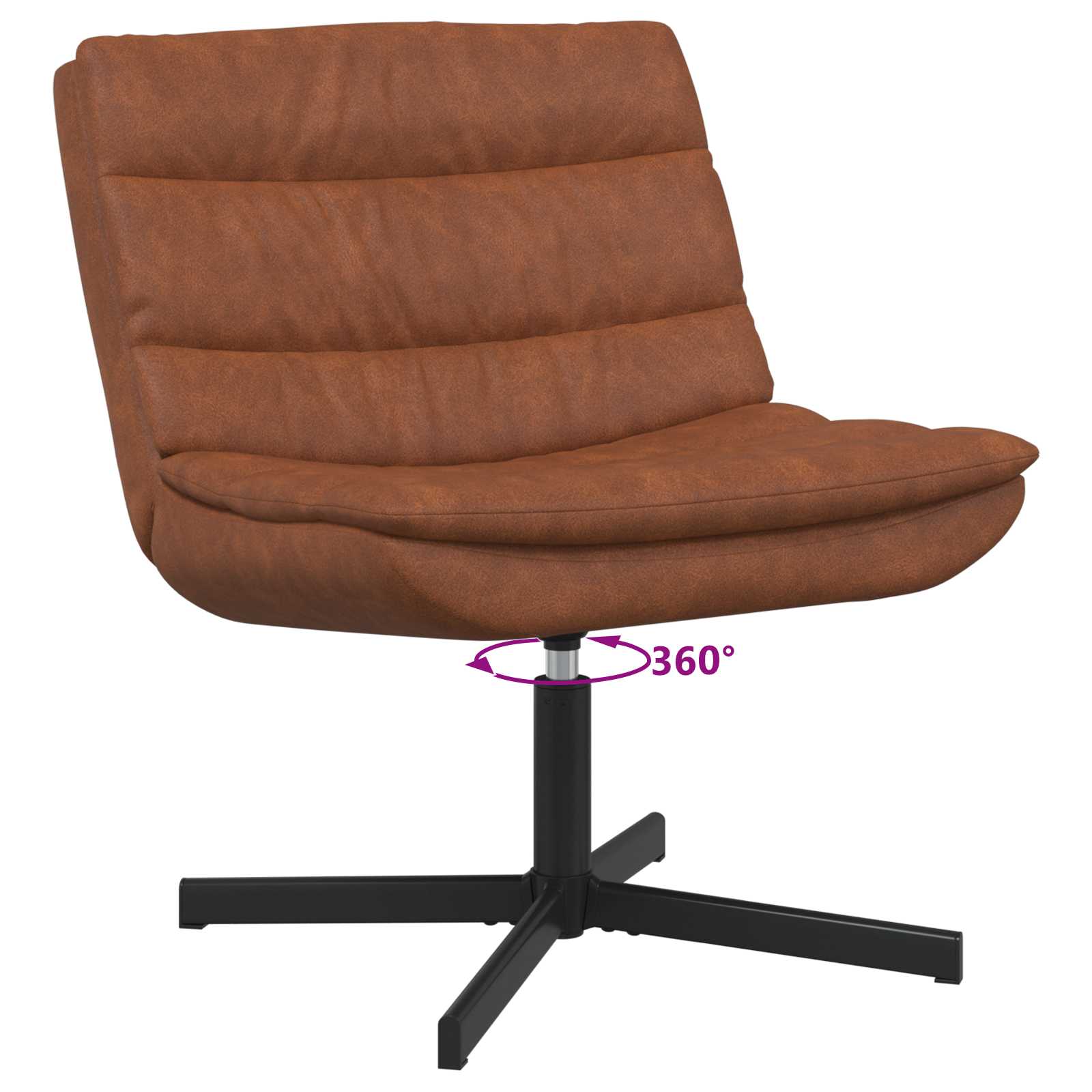 Stolica na kotačiće Smeđa 63 x 75 x 76 cm Antikni PU