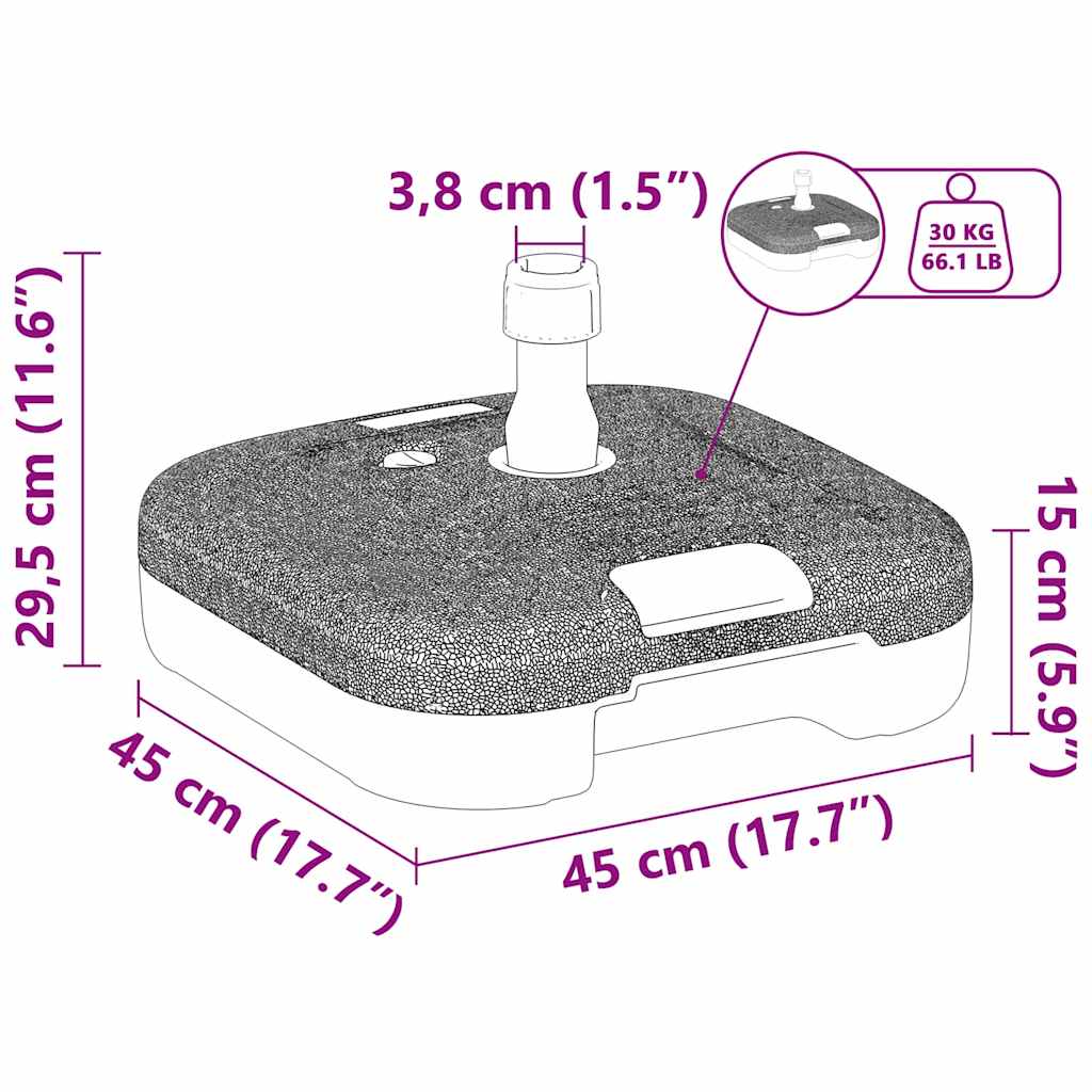 Baza za suncobran Crna 45 x 45 x 29,5 cm