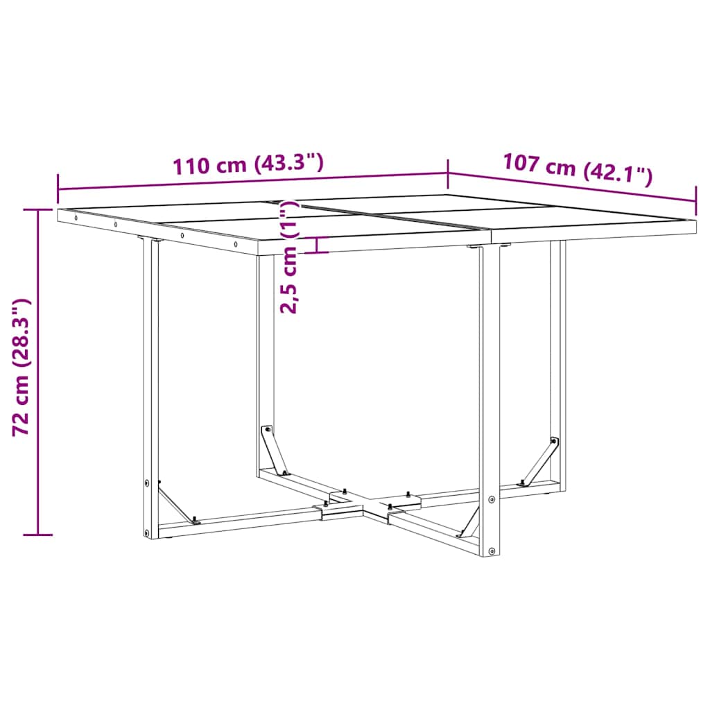 Vrtni set za objed 5 pcs Crna Čelik