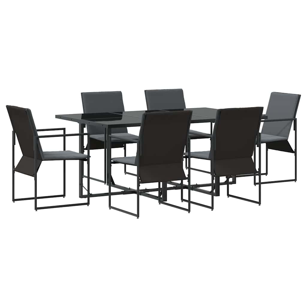Vrtni set za objed 7 pcs Crna Čelik