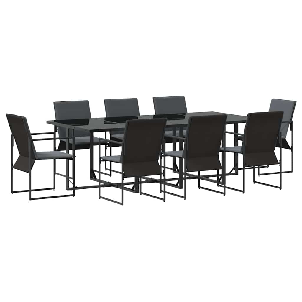 Vrtni set za objed 9 pcs Crna Čelik