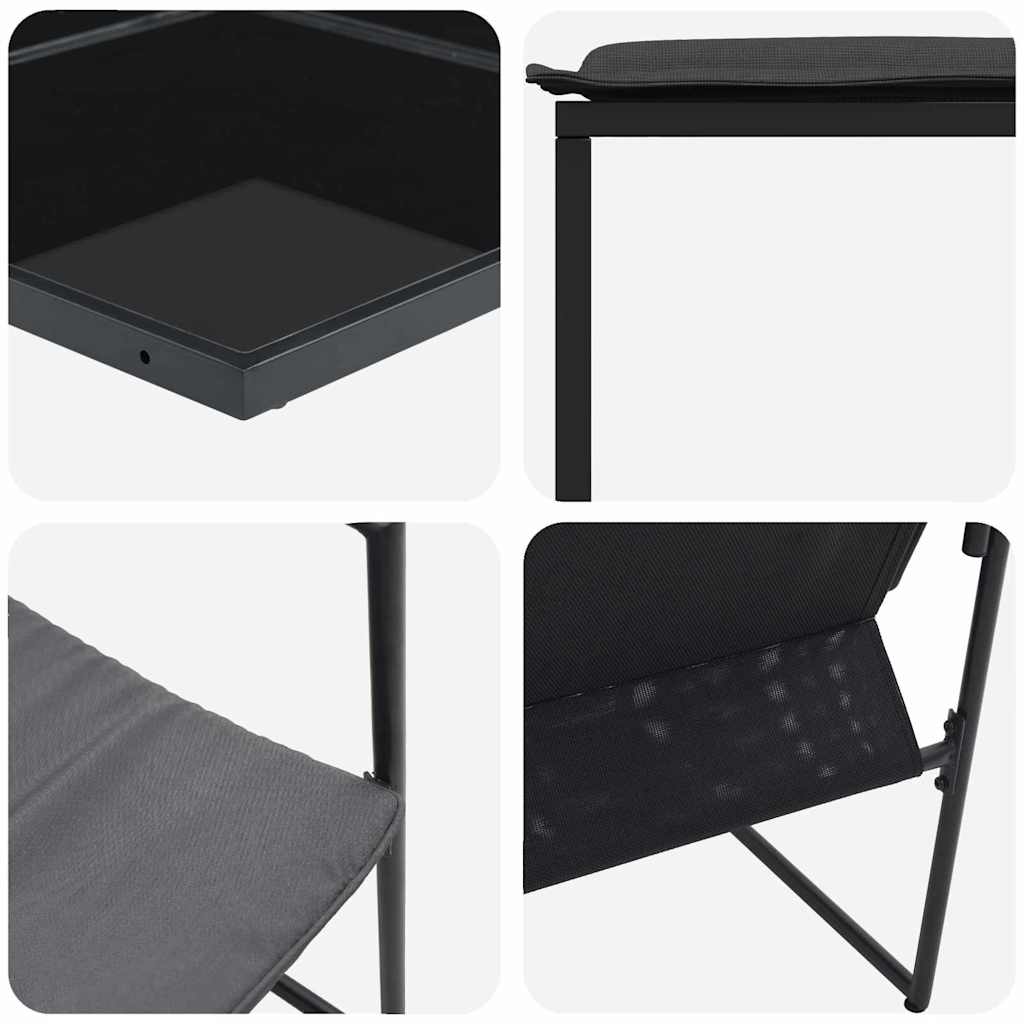Vrtni set za objed 9 pcs Crna Čelik