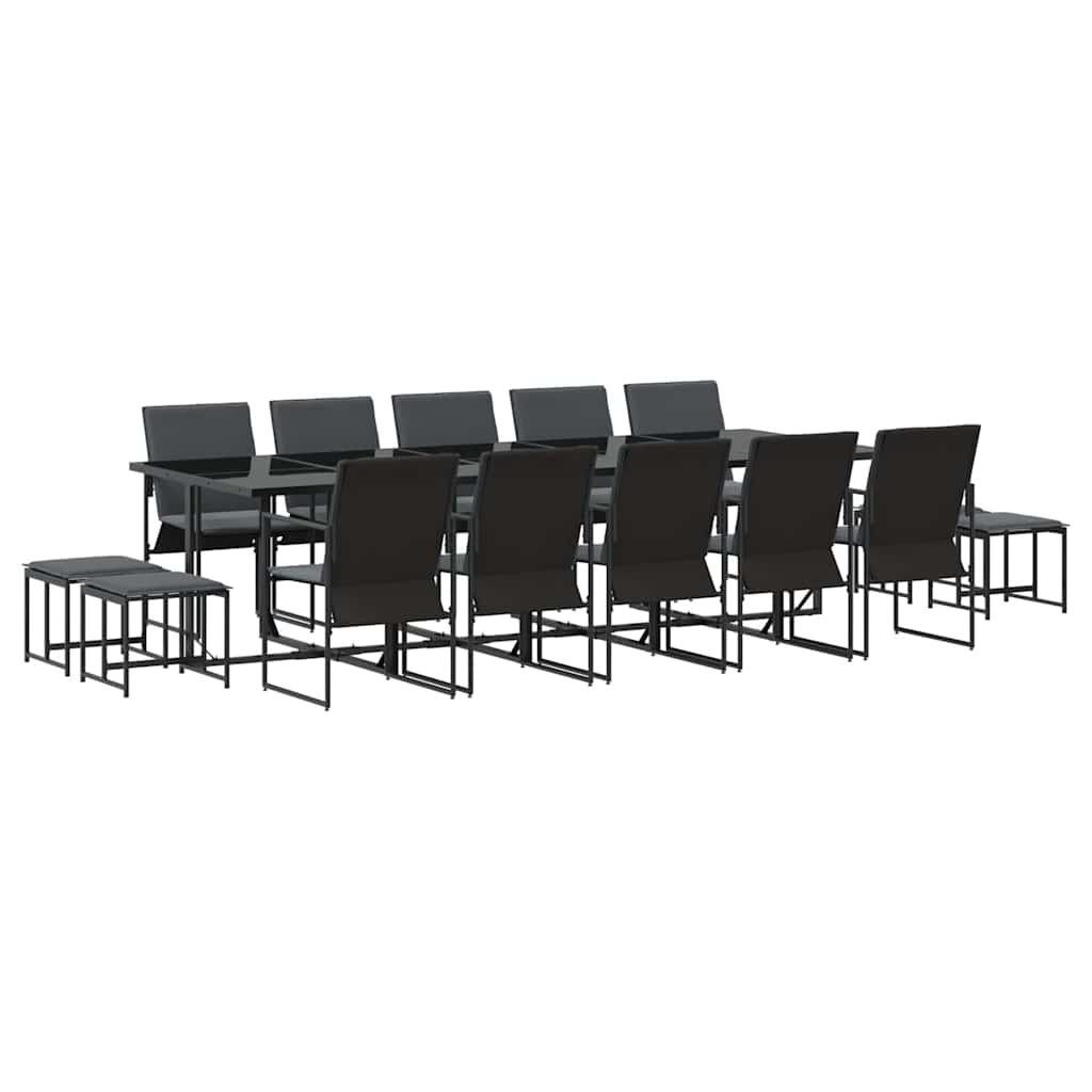 Vrtni set za objed 15 pcs Crna Čelik
