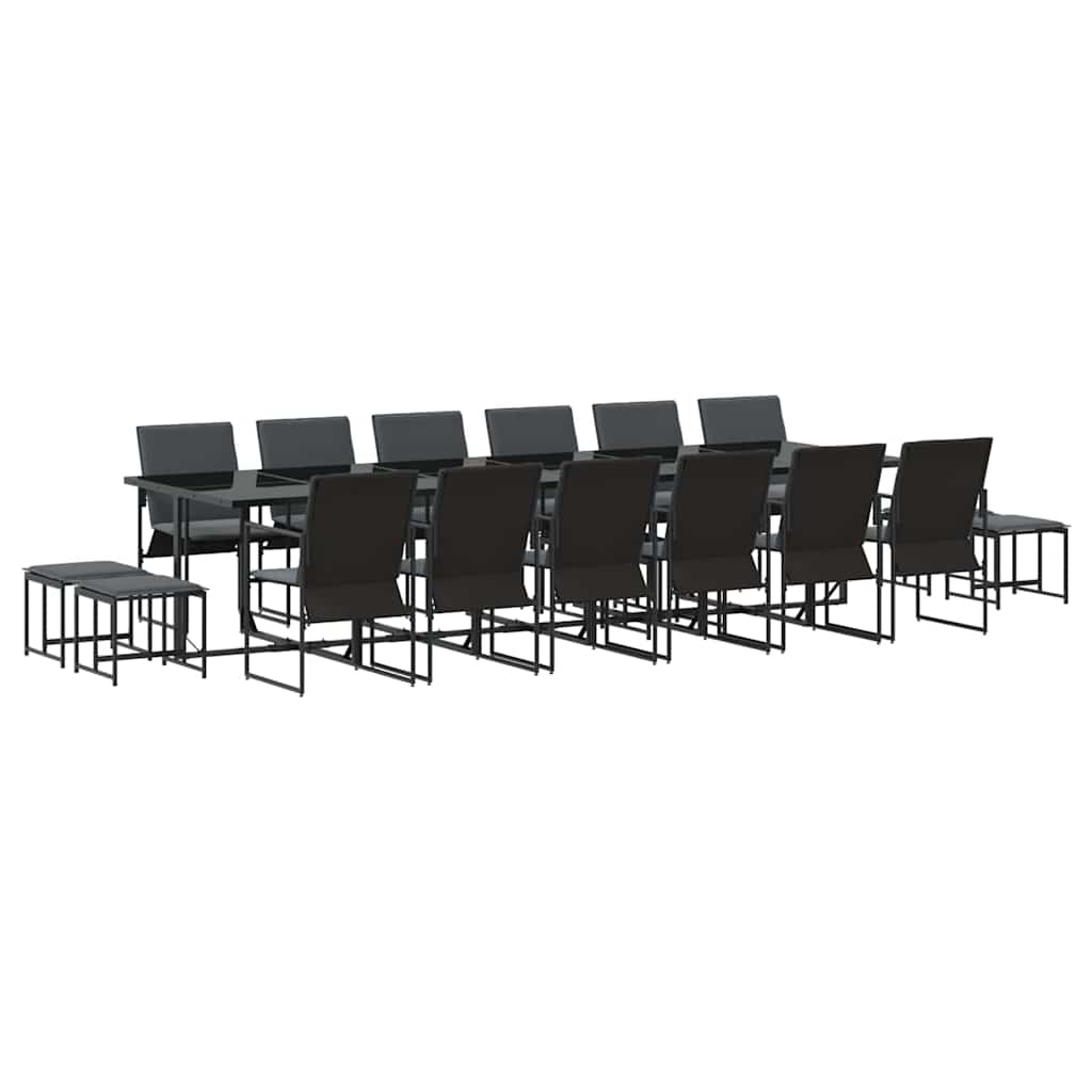 Vrtni set za objed 17 pcs Crna Čelik
