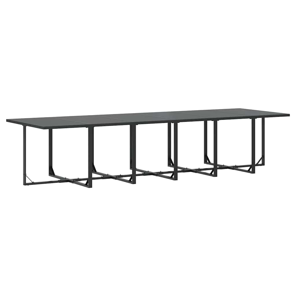 Vrtni set za objed 17 pcs Crna Čelik