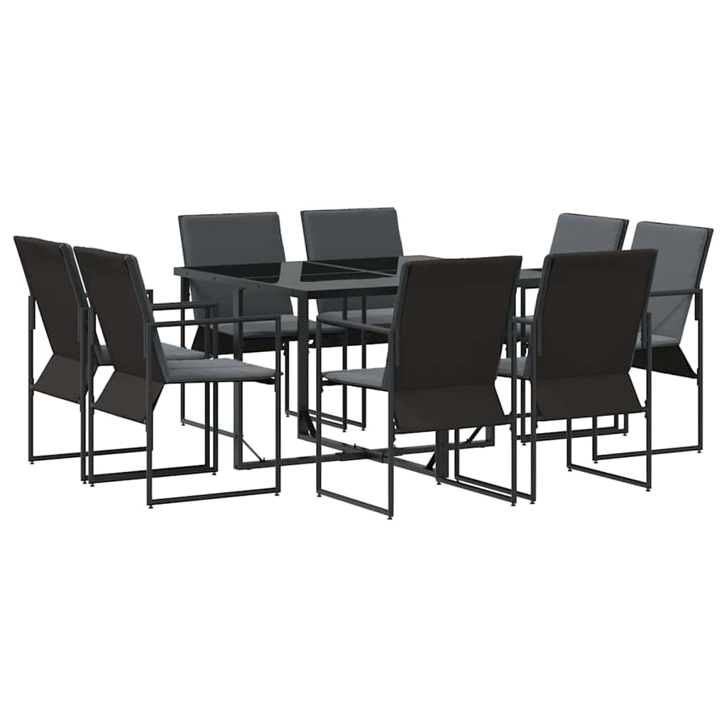 Vrtni set za objed 9 pcs Crna Čelik