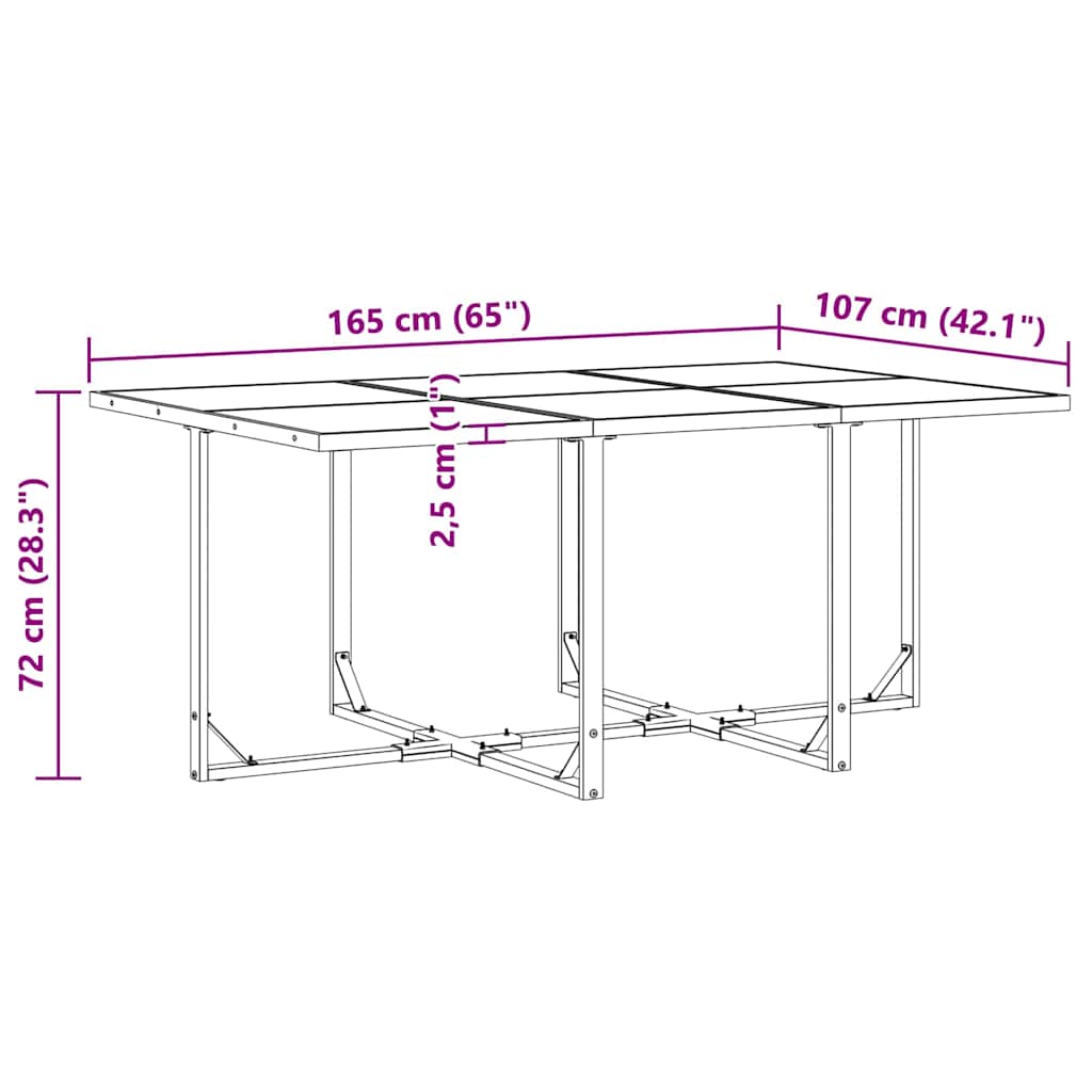 Vrtni set za objed 11 pcs Crna Čelik