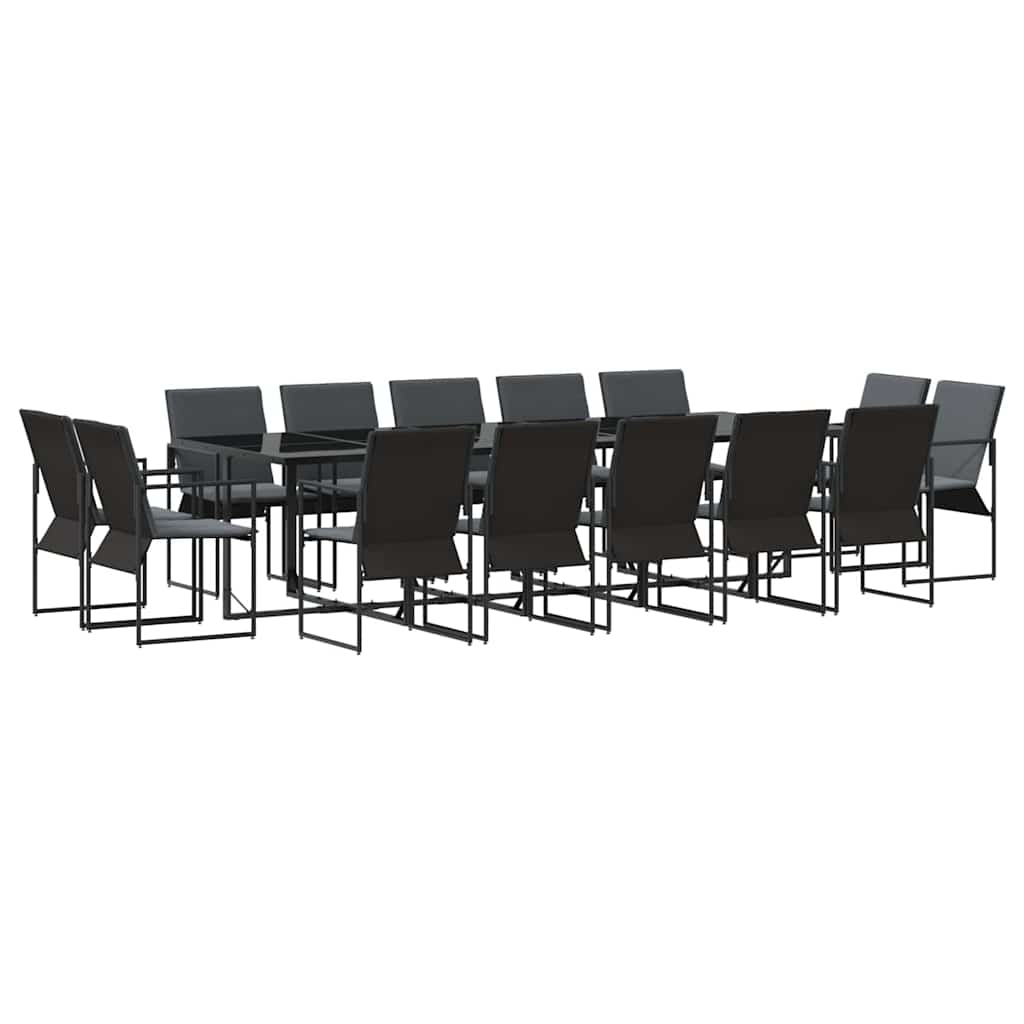 Vrtni set za objed 15 pcs Crna Čelik