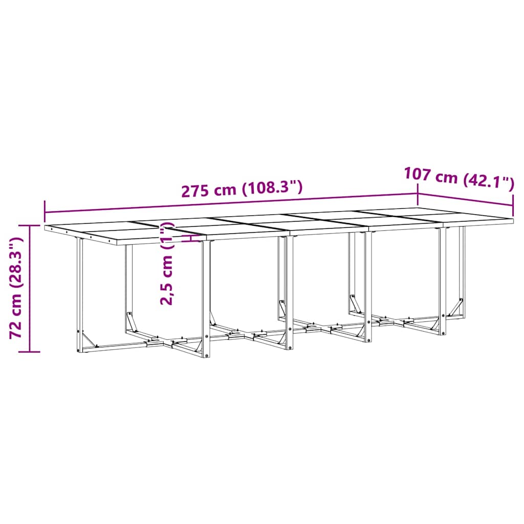 Vrtni set za objed 15 pcs Crna Čelik