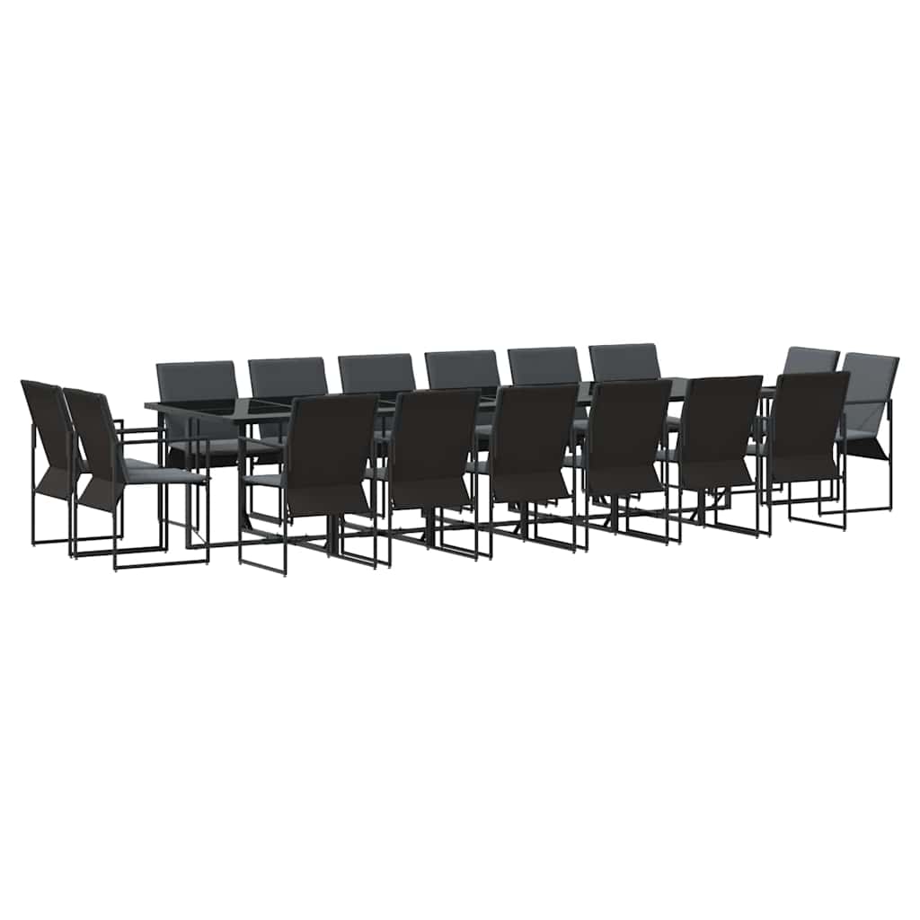 Vrtni set za objed 17 pcs Crna Čelik