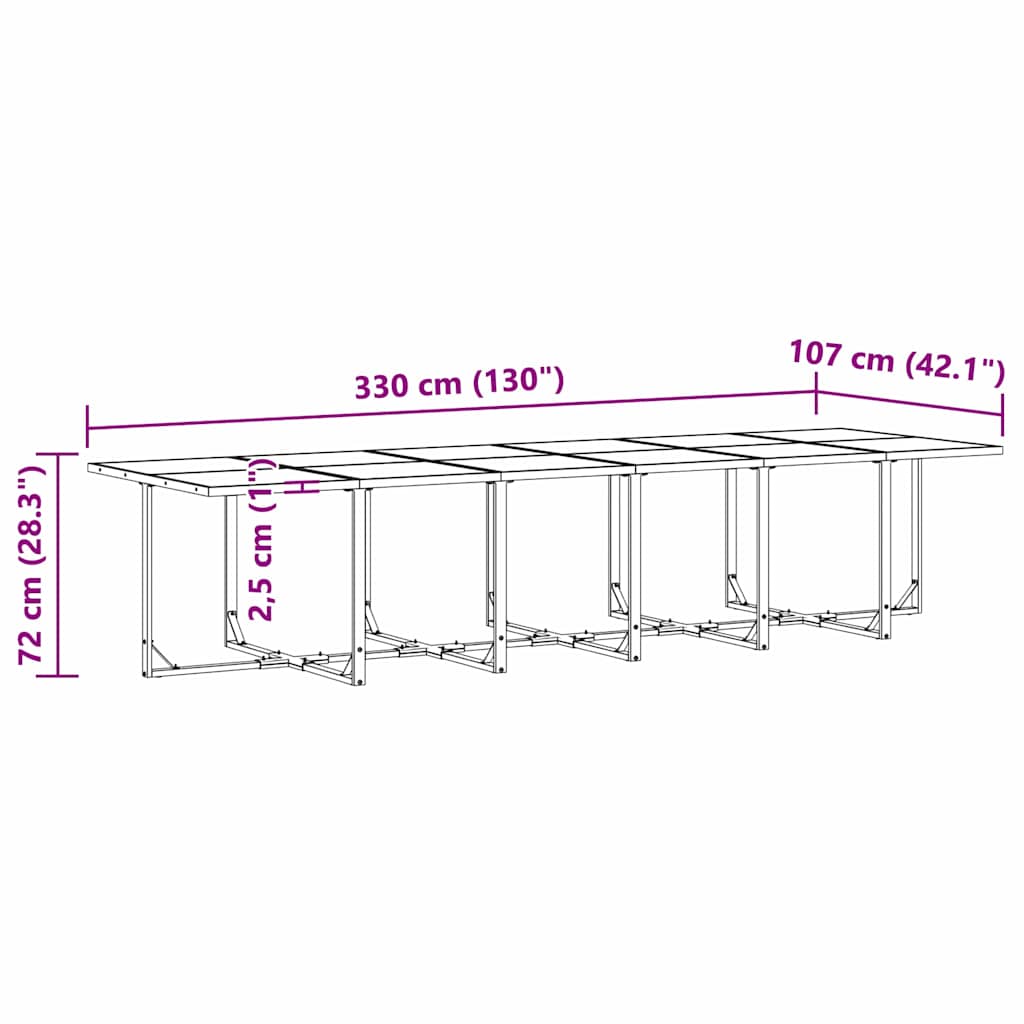 Vrtni set za objed 17 pcs Crna Čelik