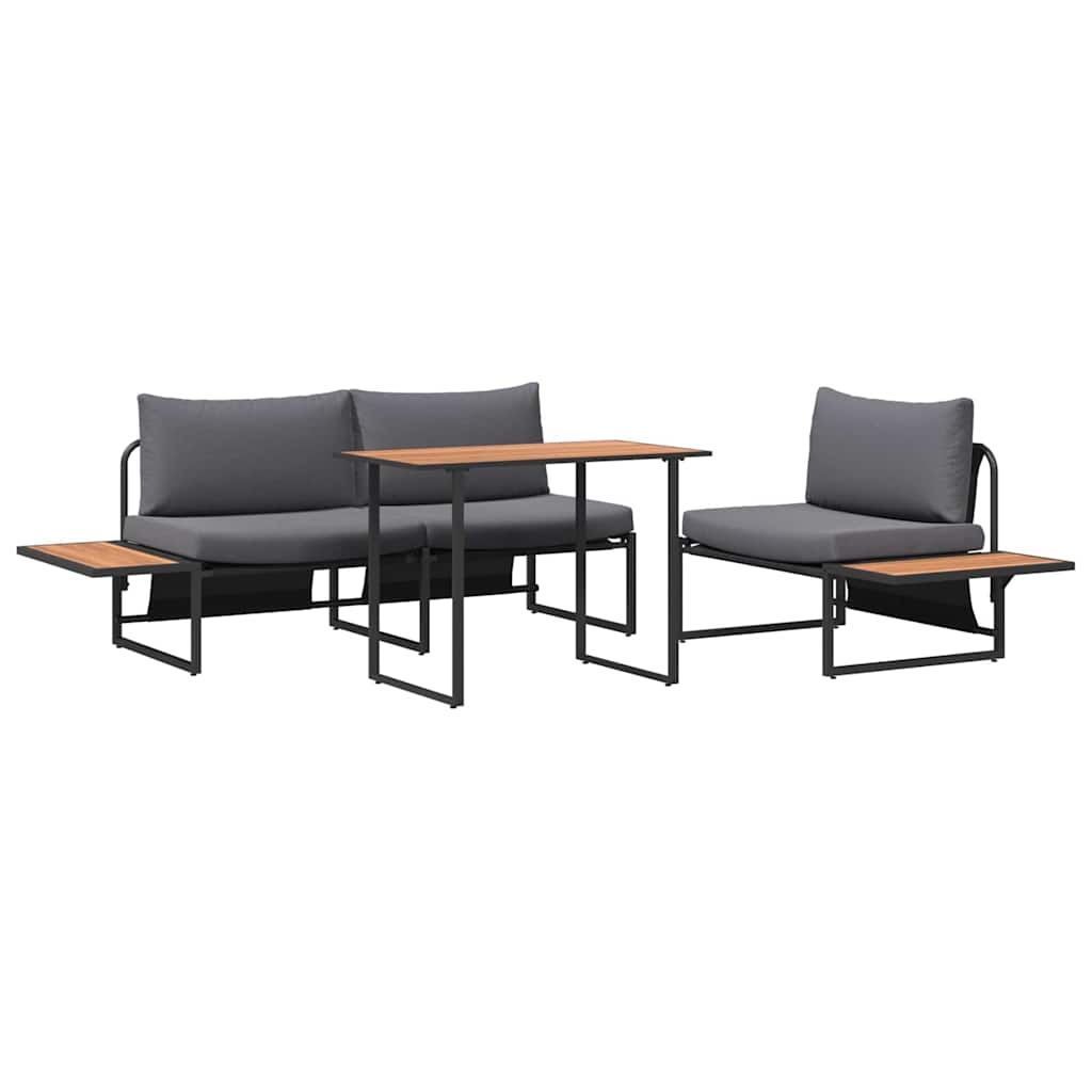 Vrtni set za objed 3 pcs Antracit Čelik
