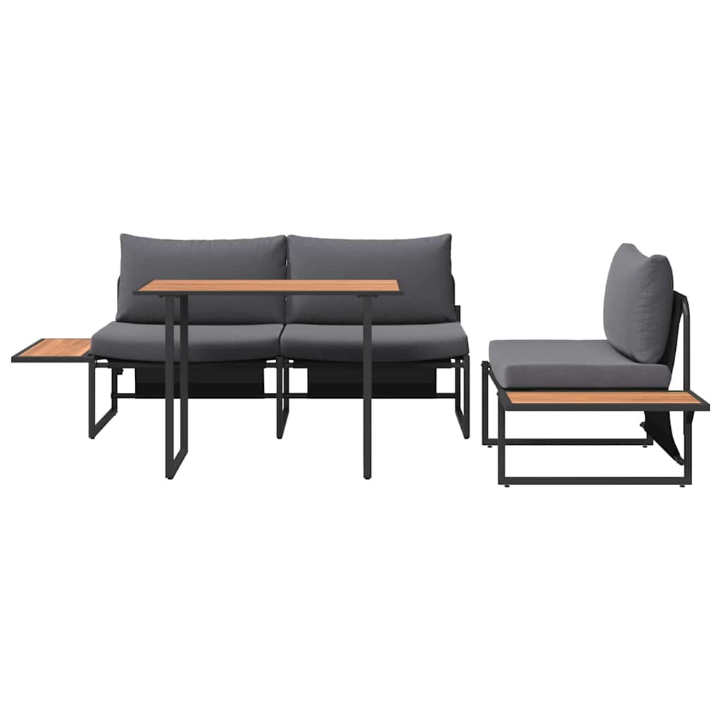 Vrtni set za objed 3 pcs Antracit Čelik