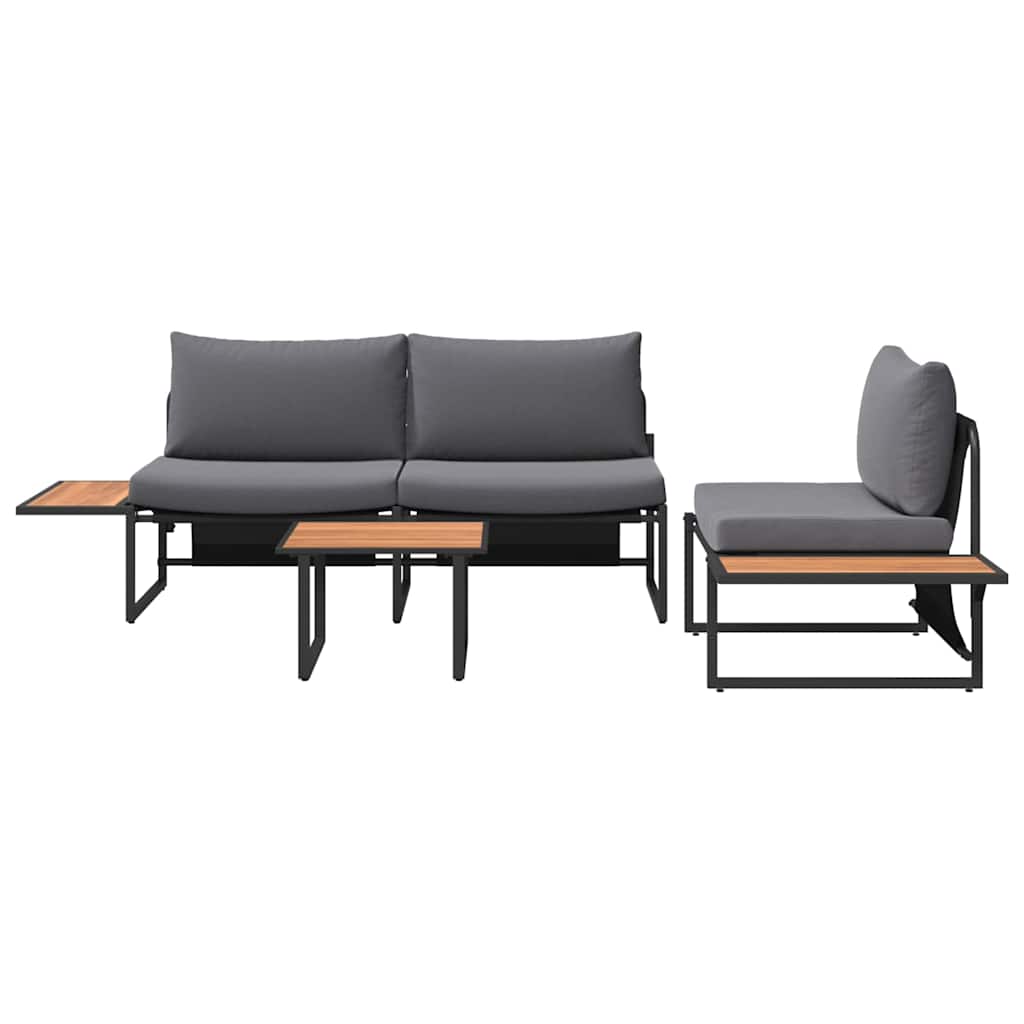 Vrtni set za objed 3 pcs Antracit Čelik