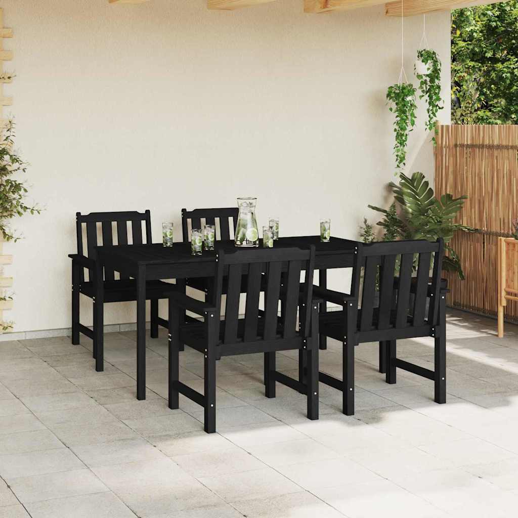 Vrtna stolica 4 pcs Crna 65.5 x 59 x 88 cm Polietilen
