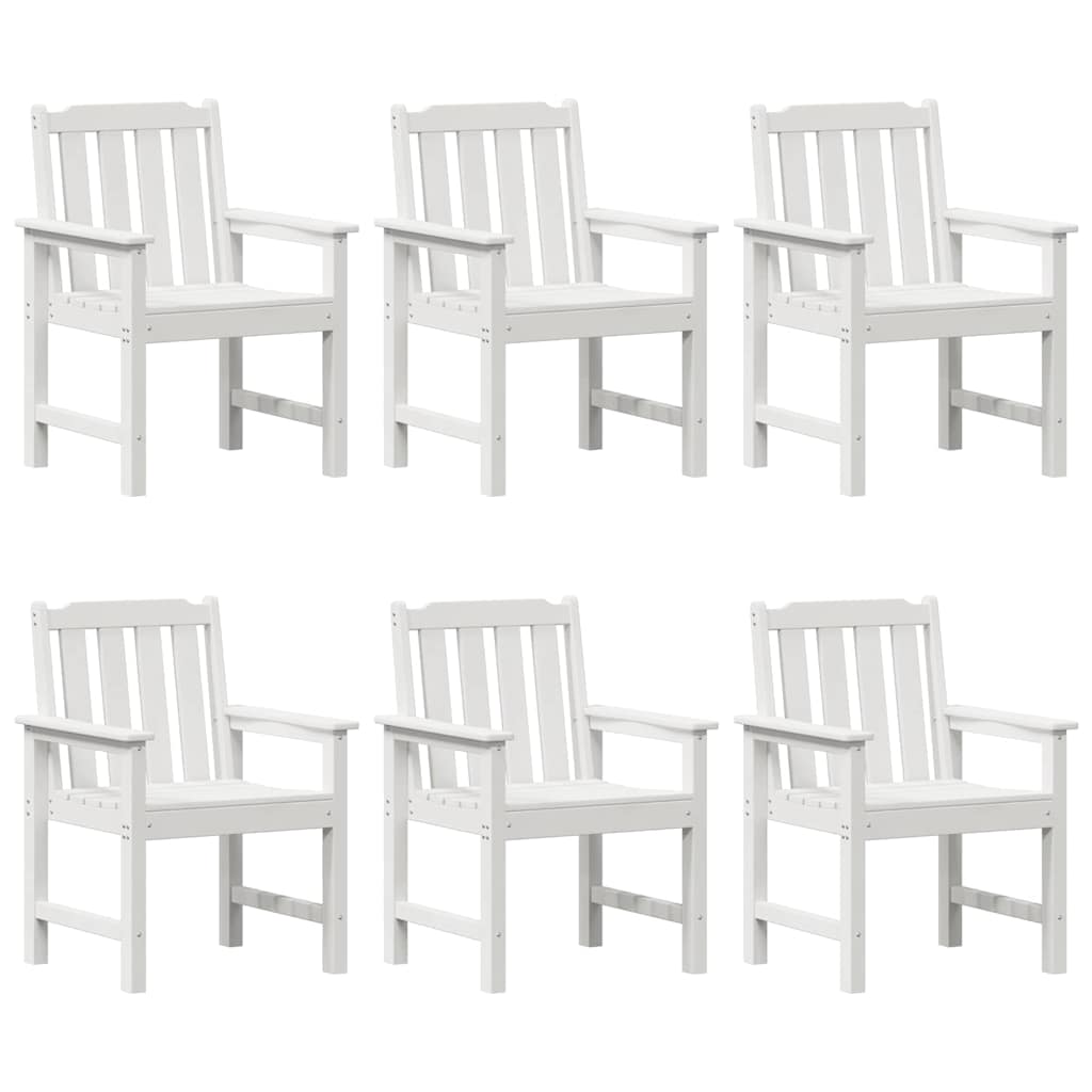 Vrtna stolica 6 pcs Bijelo 65.5 x 59 x 88 cm Polietilen