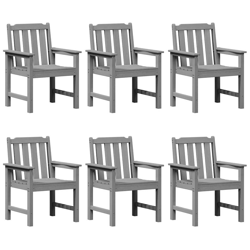 Vrtna stolica 6 pcs Svijetlo siva 65.5 x 59 x 88 cm Polietilen