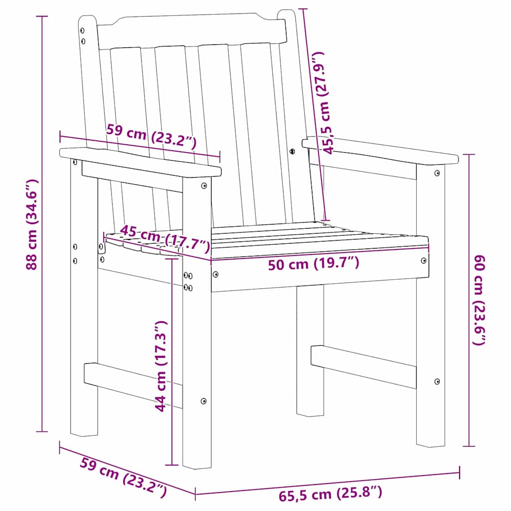 Vrtna stolica 6 pcs Svijetlo siva 65.5 x 59 x 88 cm Polietilen