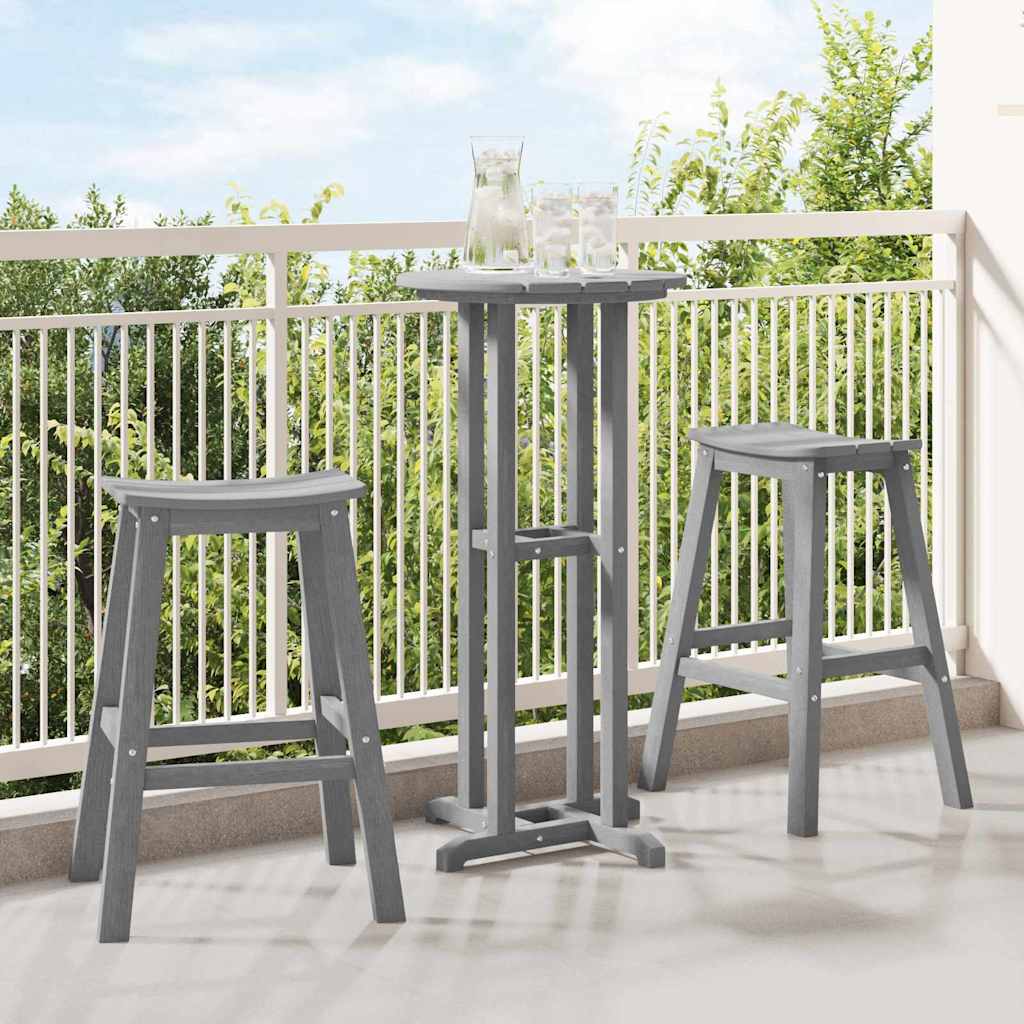 Set bar stolova za vrt 3 pcs Svijetlo siva HDPE