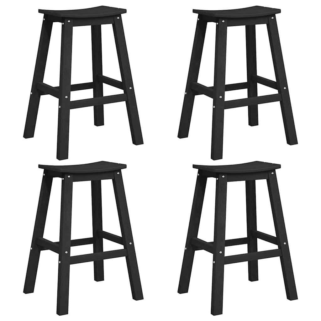 Set bar stolova za vrt 4 pcs Crna HDPE